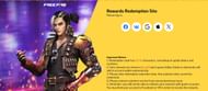 रिवॉर्ड रिडिम्प्शन वेबसाइट (Image via reward.ff.garena.com)